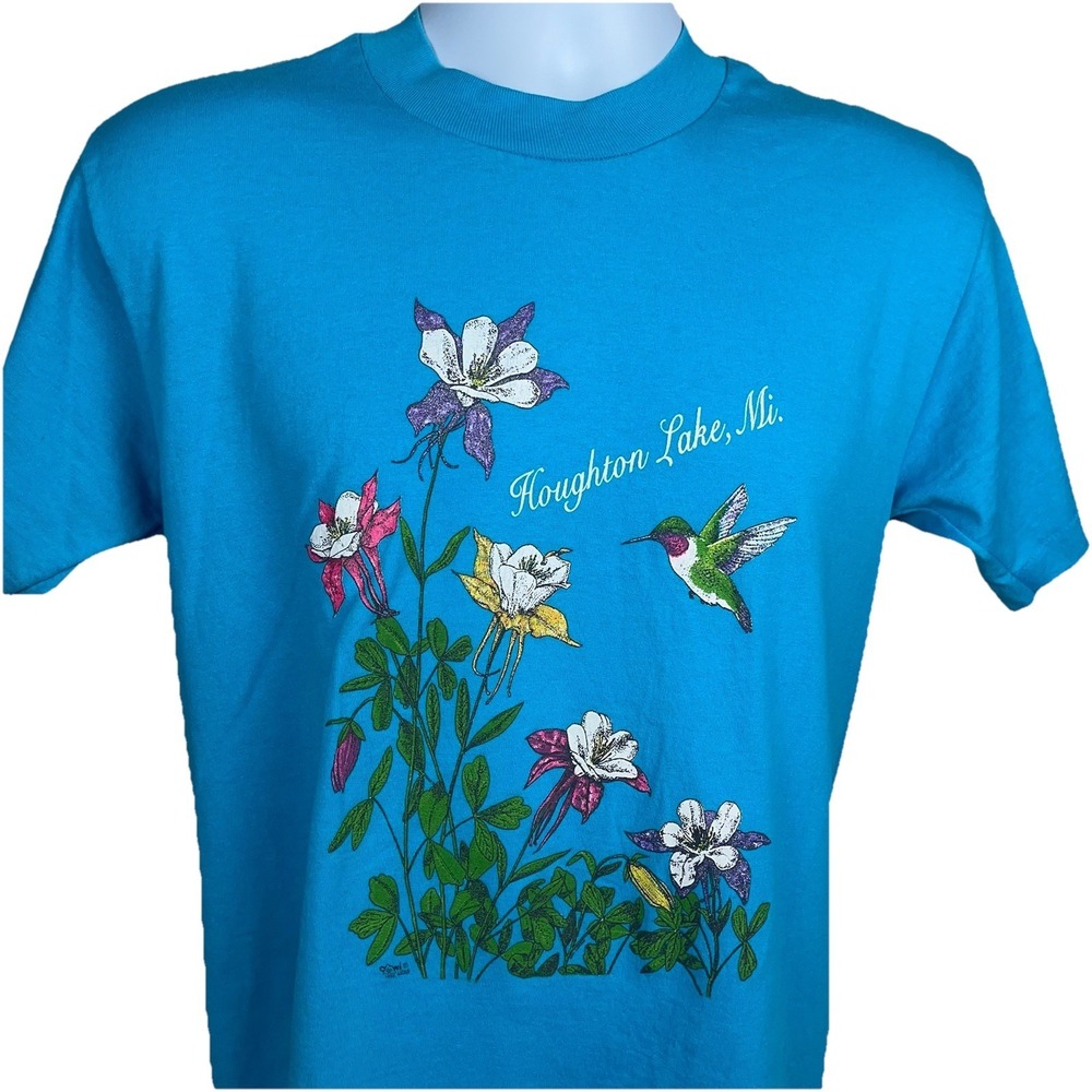 FOTL Best Vintage 1993 Houghton Lake Michigan T-Shirt Single‎ Stitch Women's Med